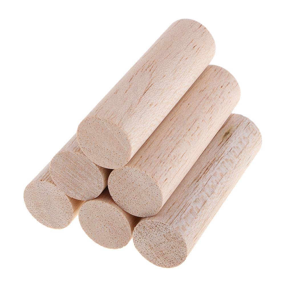 sharprepublic Unpainted Wood Dowel Rods 20mm Diameter Craft Sticks Unfinished Natural Wood - 6 Pieces 70mm