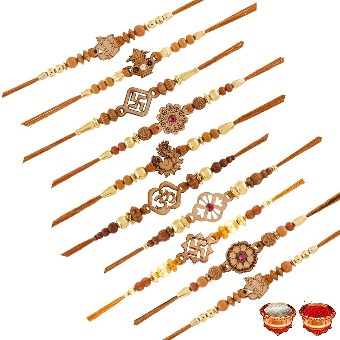 Sawardawalas Multicolor Combo of 10 Rakhi Set for Men With Roli Chawal Best .Wishes Greeting Card Rakhi for Brother (B0C8D8LL8X) Amazon Price History, Amazon Price Tracker