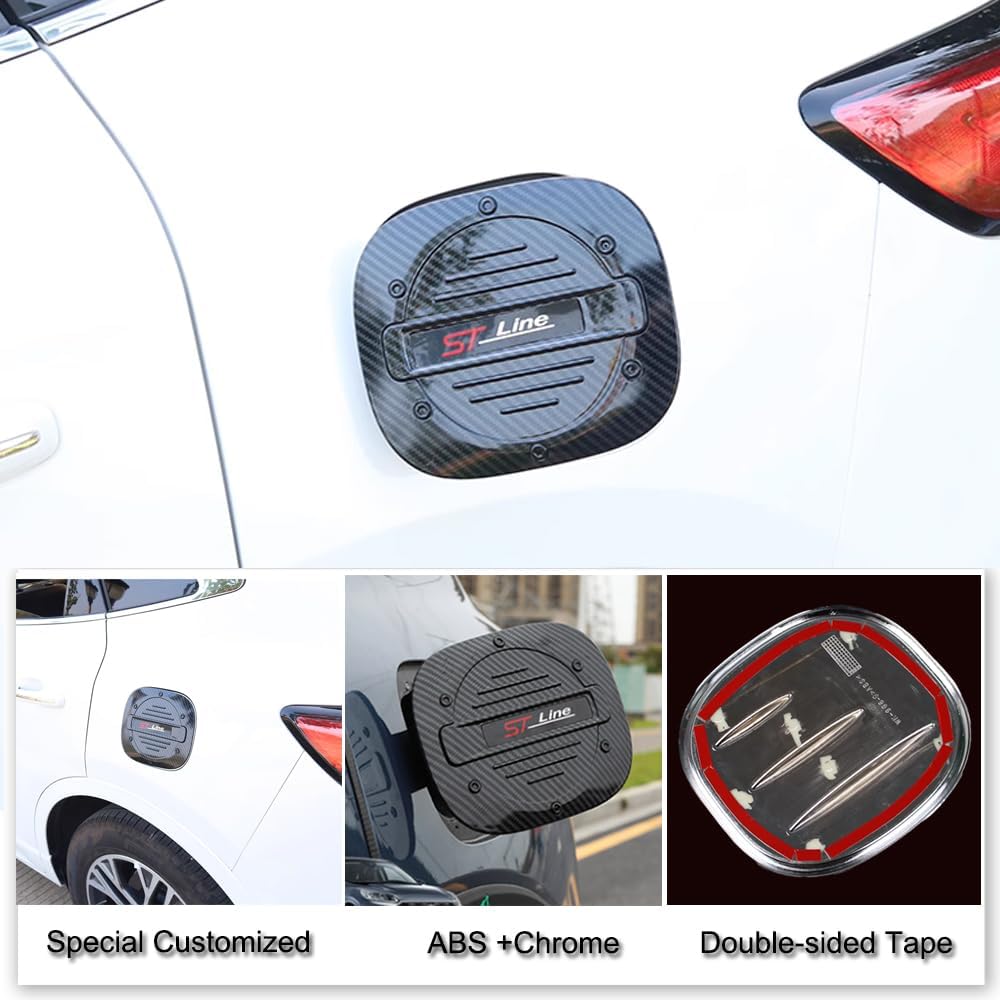 XITER ABS Plastic Car Gas Fuel Tank Cap Cover Trim Compatible with Ford Escape 2020 2021 2022 2023 2024 2025,Carbon Fiber