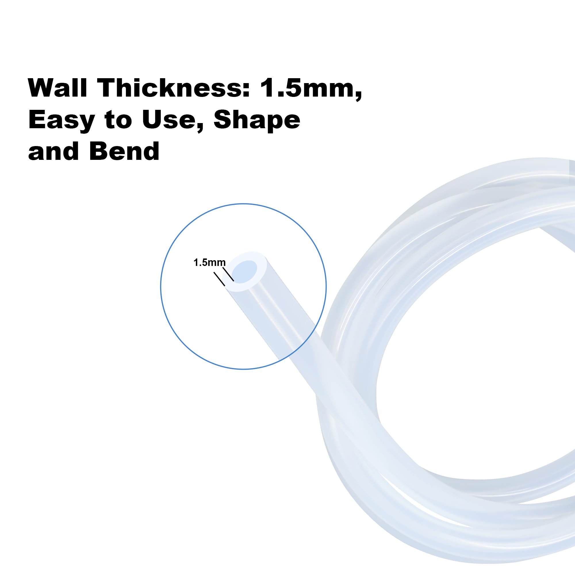 Tube Flexible Silicone 6mm Sourcing Map Tube En Silicone 3mm ID X 6mm OD 3 Mètres Tube En Caoutchouc De Silicone Flexible Tuyau D'air D'eau Translucide Pour Le Transfert De Pompe Tuyau