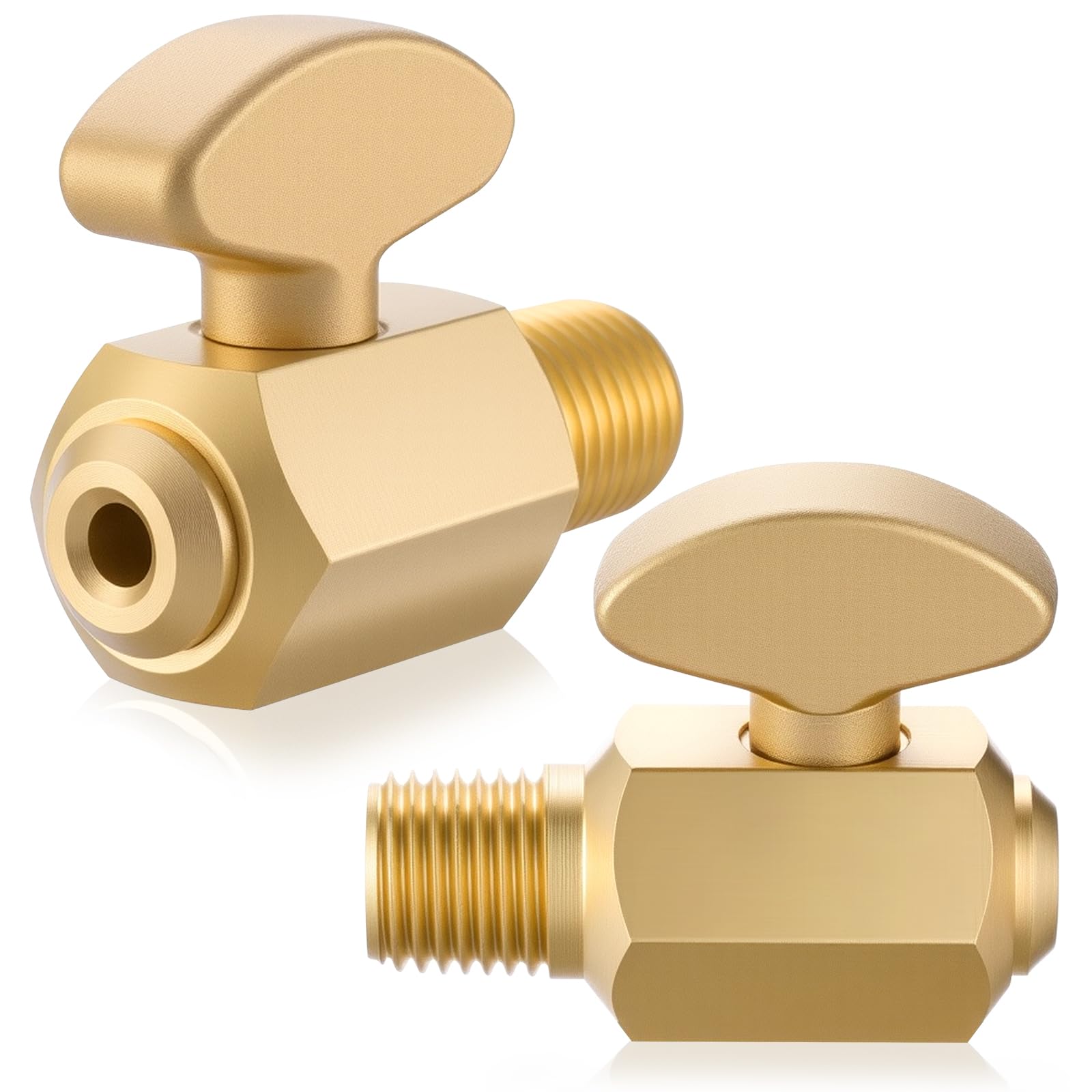 2 Pcs Brass Air Tank Drain Valve, 1/4 Inch NPT Male