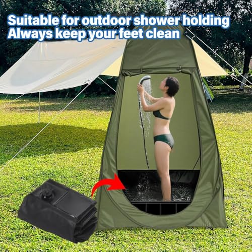 Base de ducha portátil plegable 41" x 41" x 5" con tubería de drenaje para uso al aire libre, camping, playa, RV e interior miniatura 4