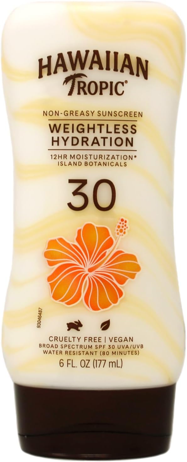 Hawaiian Tropic Sunscreen Silk Hydration Moisturizing Broad Spectrum Sun Care Sunscreen Lotion - SPF 30, 6 Ounce