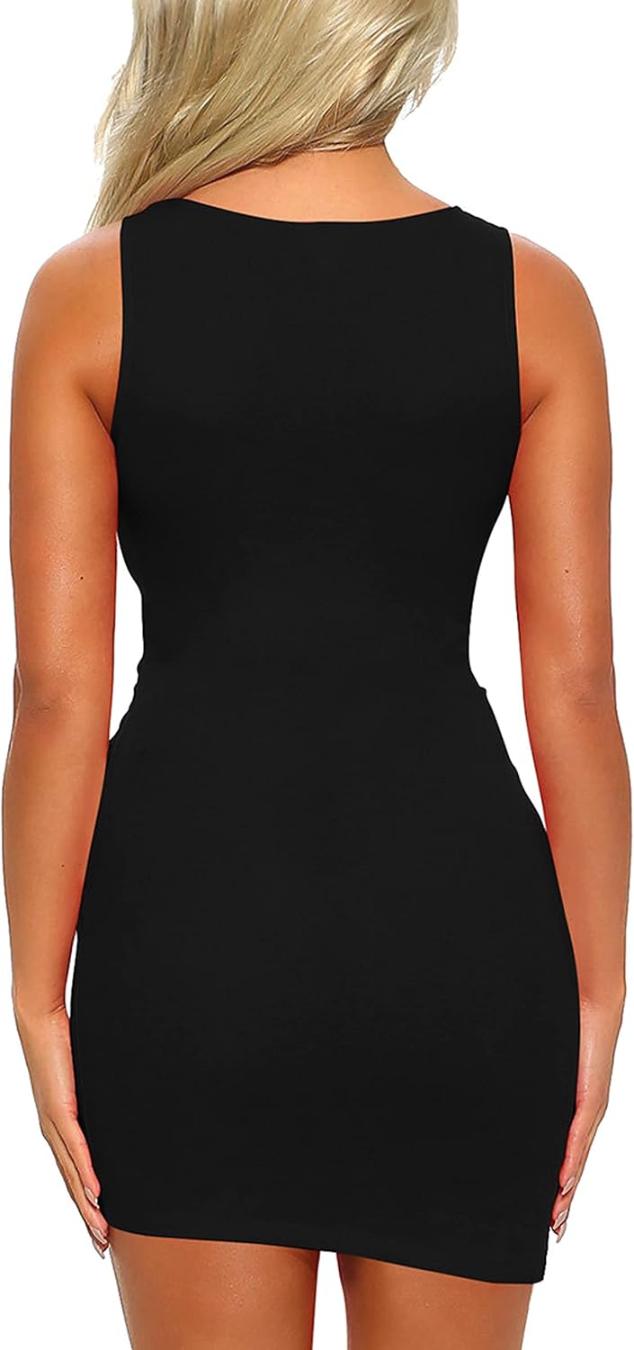 Mizoci Women's Casual Sleeveless Ruched Cocktail Party Dresses Bodycon Mini Sexy Club Dress - Image 3