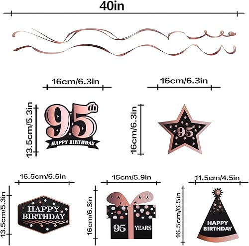 Miniatura 476 de LINGTEER Happy 65th Birthday Decorations Set - 12Pcs Black & Gold Swirls Streamer,Happy Birthday Bunting Banner,Cheers to 65 Years Old Bday Party