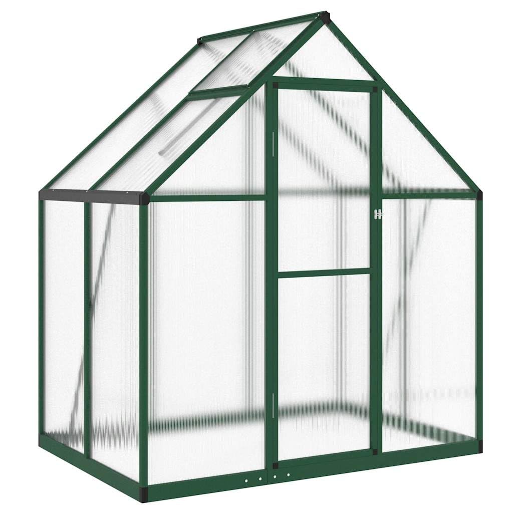 Gewächshaus-Rahmen aus Aluminium mit grünem Boden 169 x 114 x 195 cm