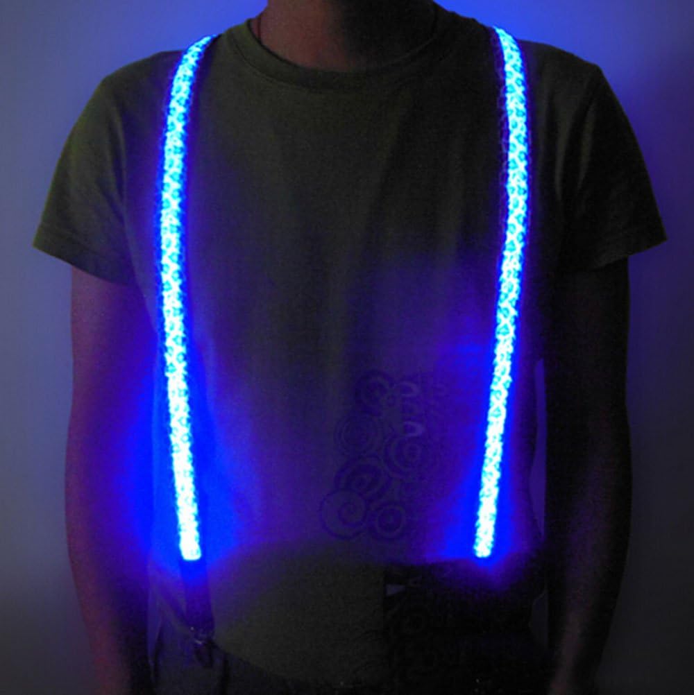 KRight Leopard Print LED Glow Suspender Flashing Safety Belt for Outdoor Sport Safety Protector Six colors for Man Outdoor Sport Safety Protector (Blue)