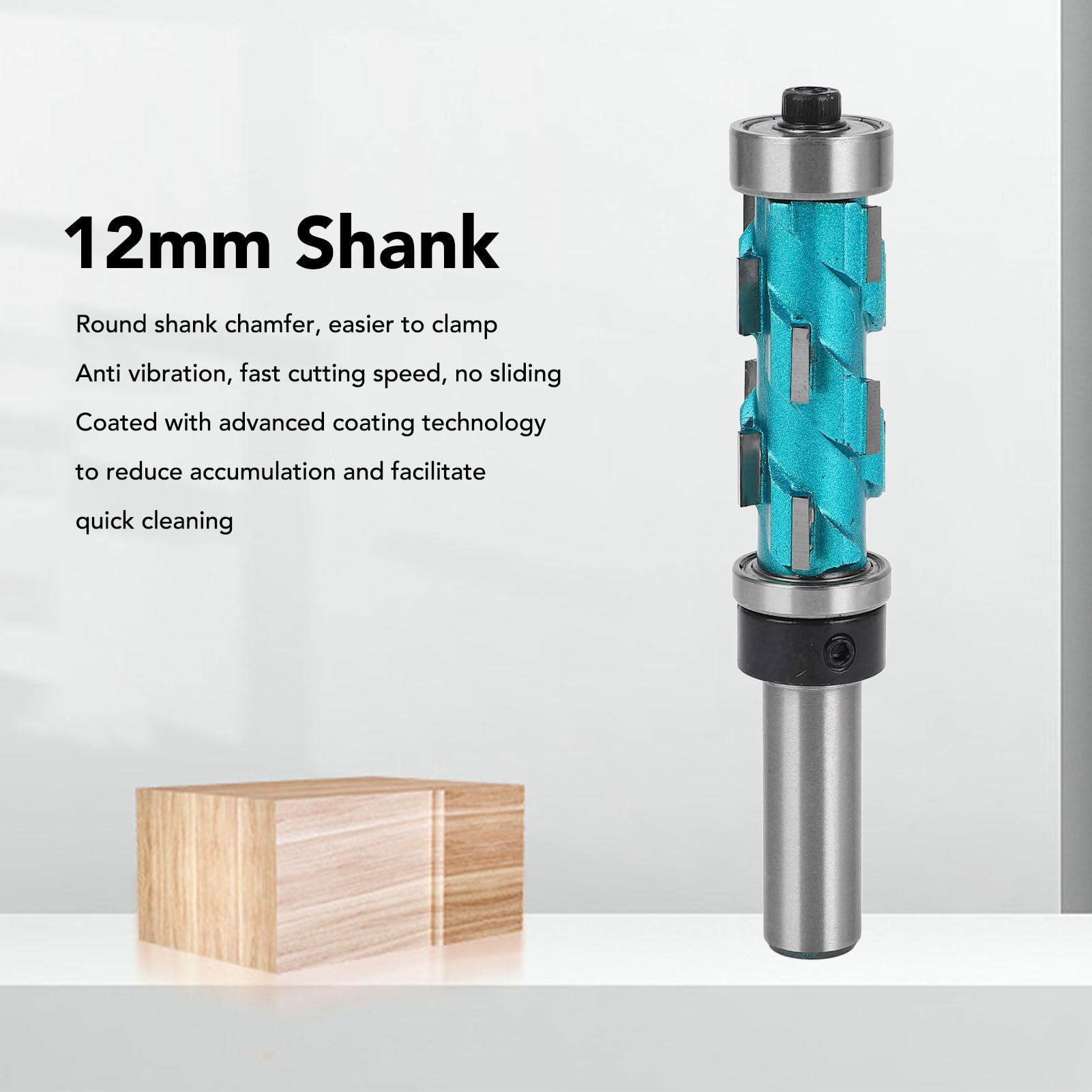 Flush Trint Routeter Bit 1/2 calowy materiał węgla z węglikiem podwójnym łożyskiem spiralny trymer do obróbki drewna Projekty 43 mm długość cięcia 19 mm średnica cięcia