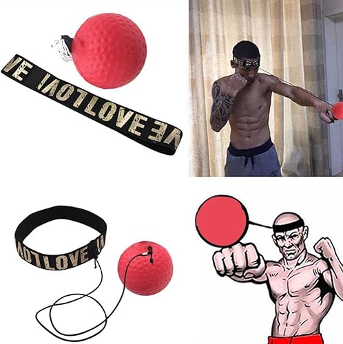 Pelota de boxeo, pelota de entrenamiento de boxeo - Banda elástica ajustable para la cabeza, mejora la velocidad de reacción y la coordinación