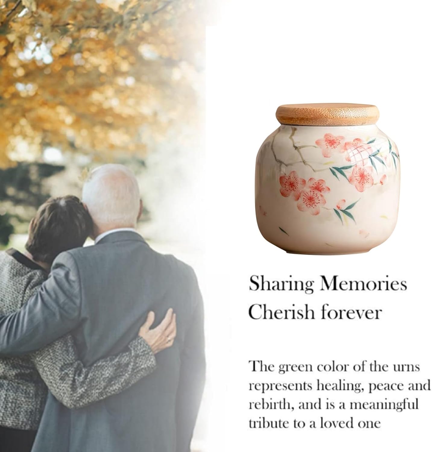 Small urn Ashes Keepsake - Flowers Ceramic urn for Humans, Funeral Memorial 3 inches urns for Adults, Child, Pets, Hold 10 Cubic inches -Qnty 1 - Image 4