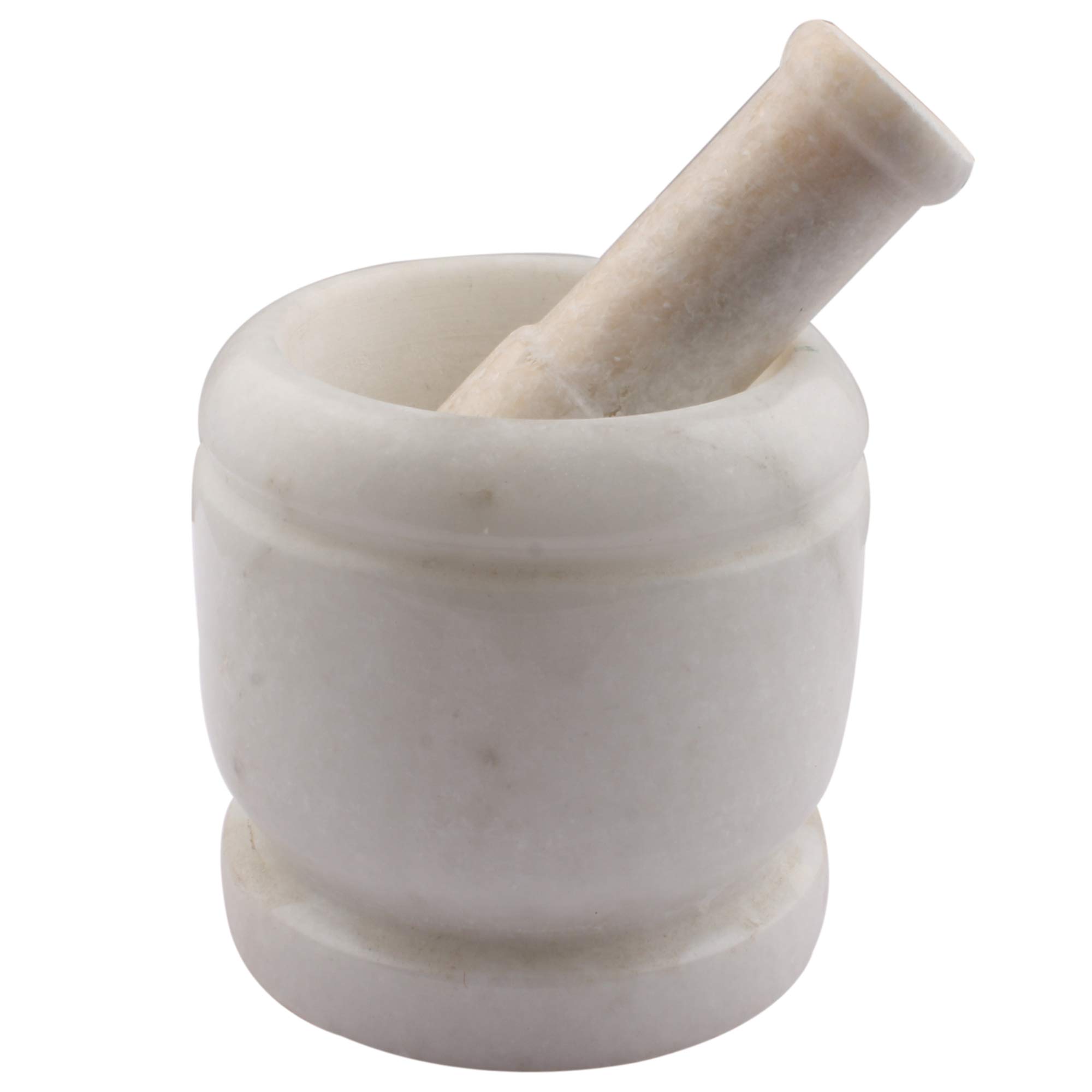 Amazing Stones Spice Mixer Mortar and Pestle Set for Kitchen, Set of 2, White, 5 inch
