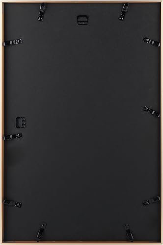 Vista 215 de Golden State Art - Marco de fotos de aluminio satinado clásico de 8 x 10 con alfombrilla de color marfil para fotos de 5 x 7 y cristal real, Dorado