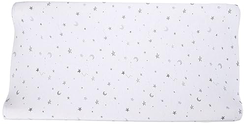 Miniatura 2 de TL Care Funda para cambiador de mesa de cambiador de 100% algodón, estampada, compatible con moisés Mika Micky, estrellas y lunas grises, para niños