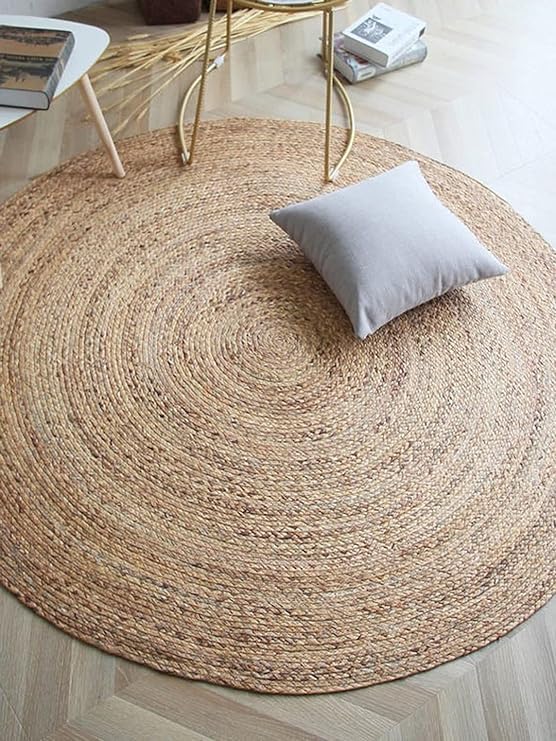 URBAN CHIC DECORURBAN CHIC DECOR Hand Woven Reversible Jute Carpets for Living Room, Bedroom, Hall, Coffee Table | Braided Natural Jute Fibers | Size 3 Feet