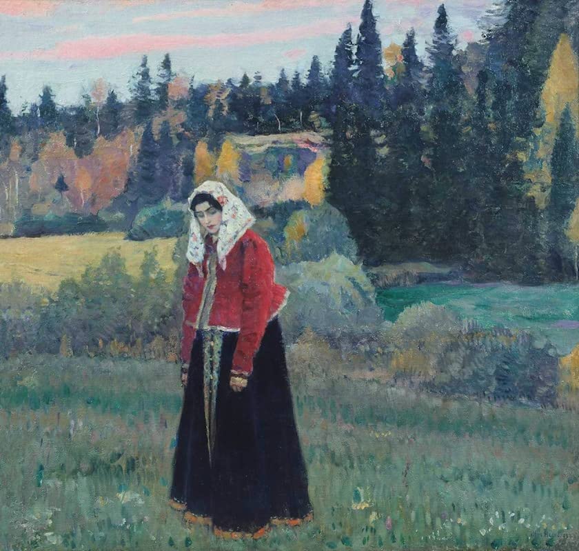 Peinture sur toile Flenushka : une œuvre de Mikhail Nesterov au format 60x90cm