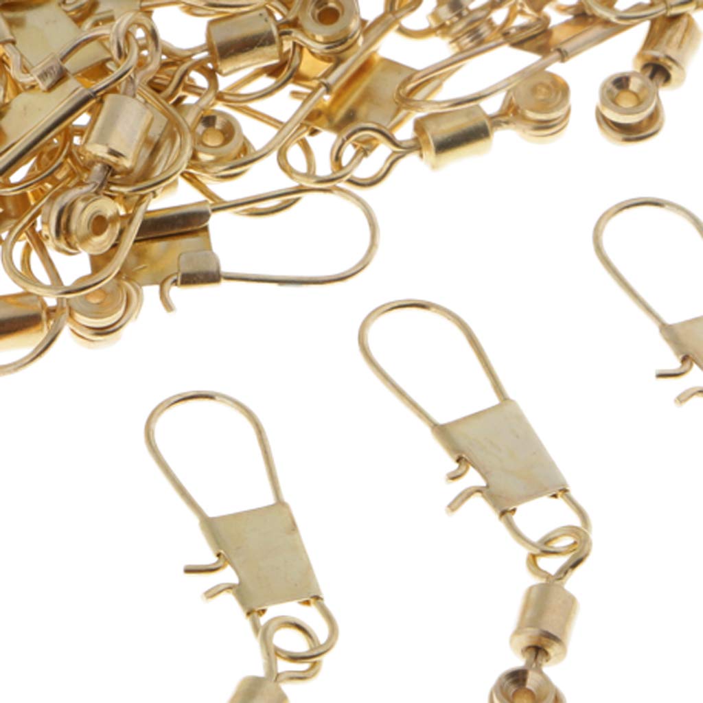 Lot de 50 émerillons en cuivre pour pêche - Doré