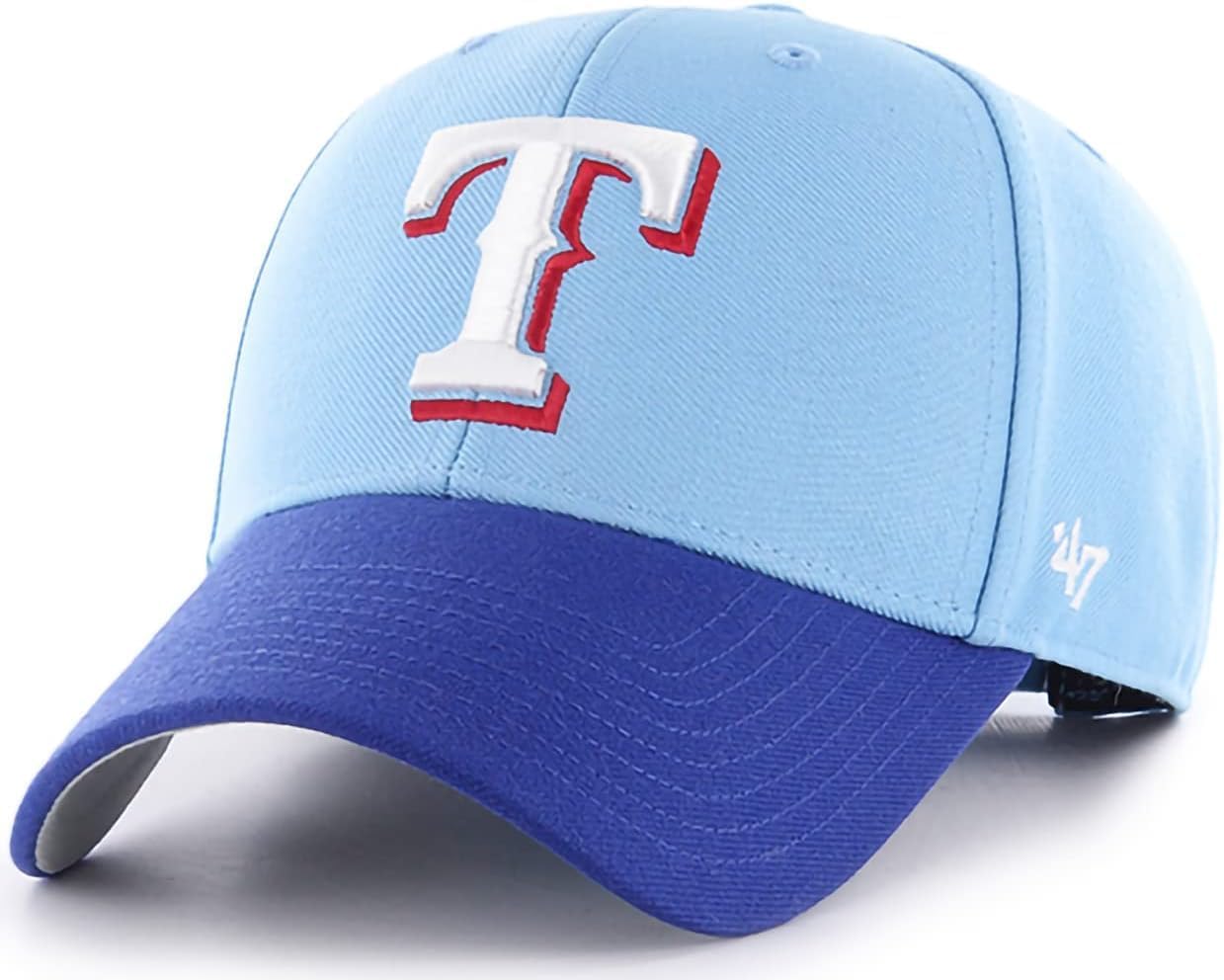 47 Brand MLB Two Tone Primary Logo MVP Adjustable Structure Baseball Cap Hat, Adult One Size Fits All