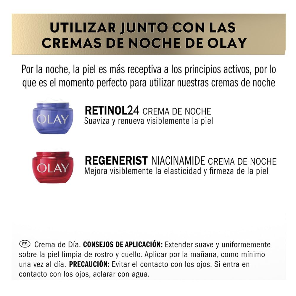 Olay Collagen Peptide Crema de Día Hidratante Facial, Con Niacinamida y Vitamina E. Cuidado Well-aging de la Piel: Fortalece, Restaura, Hidrata, 50ml