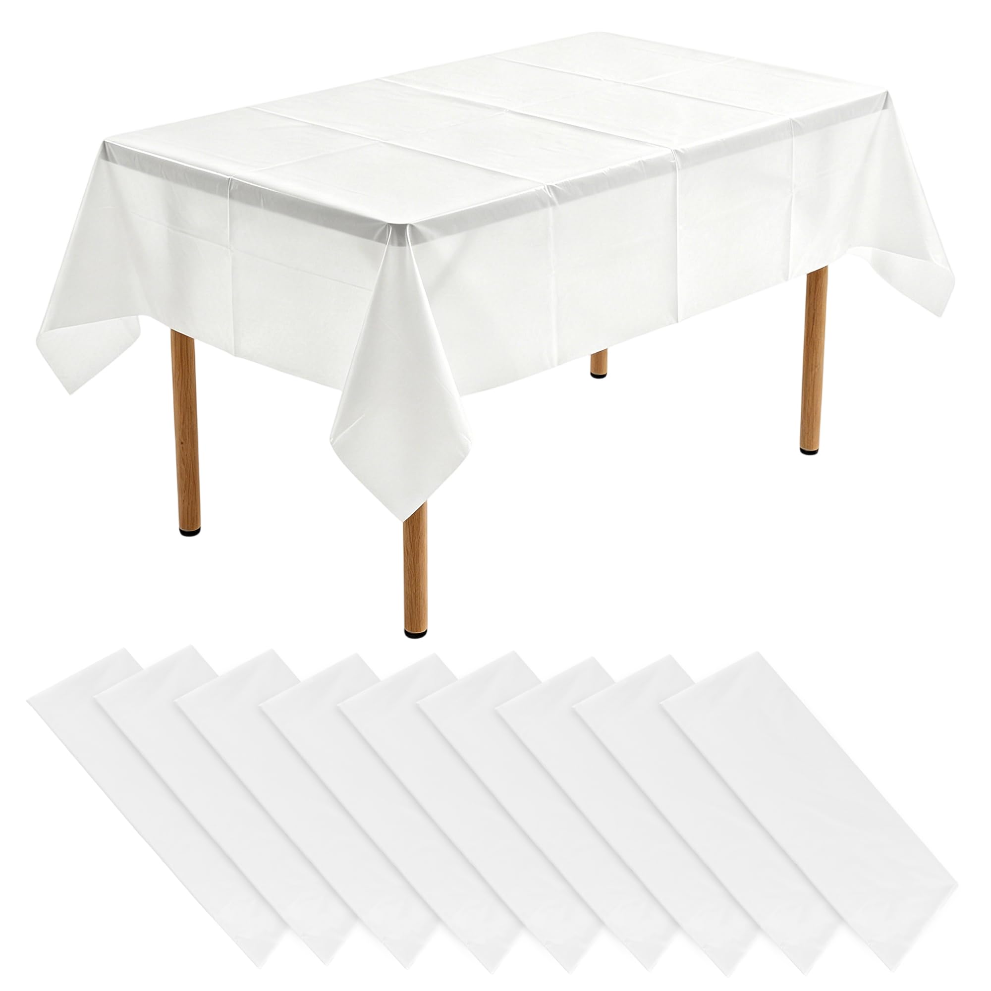 UNGFEI ﻿10 Pack White Tablecloth 54X107Inch, Rectangle Table Cloth