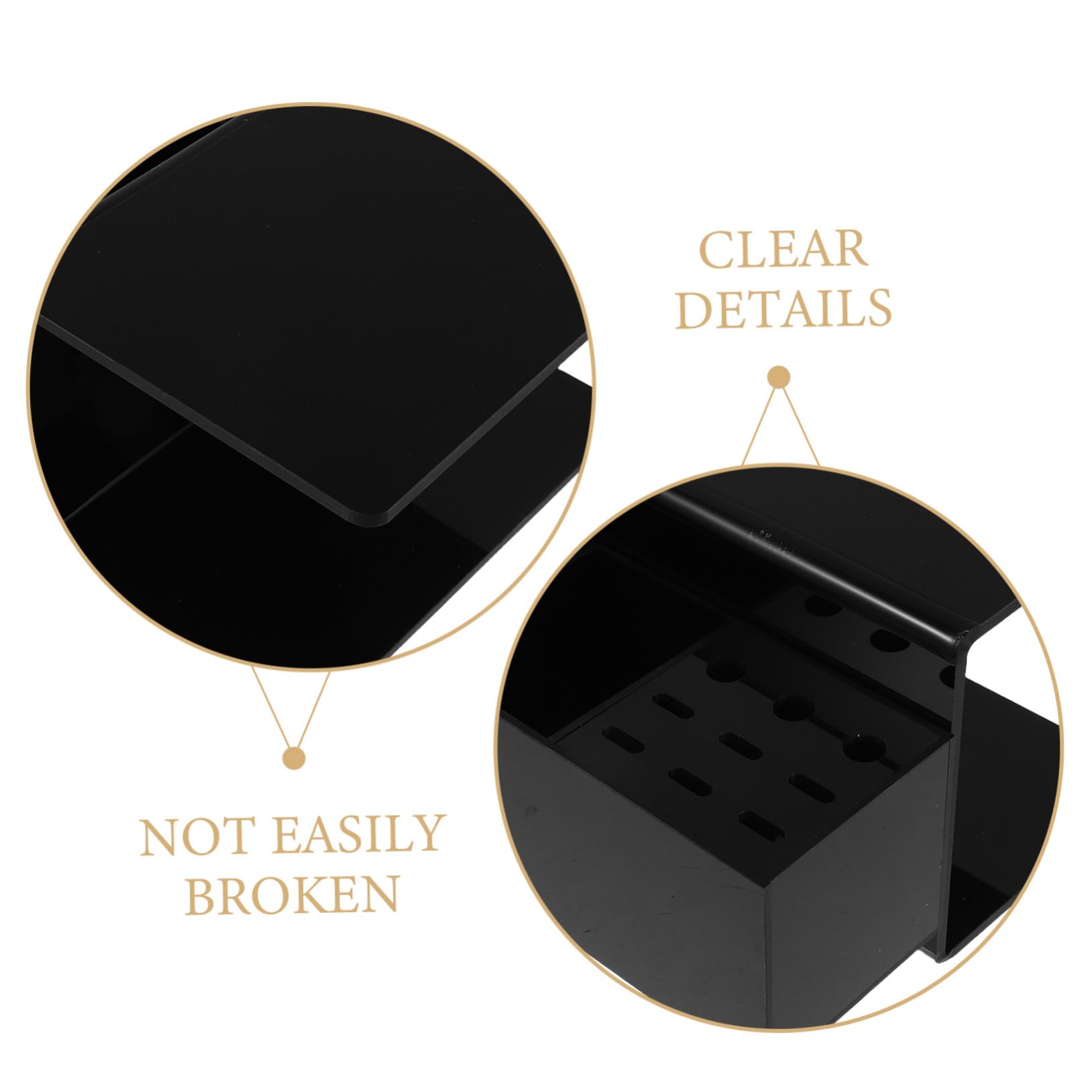 PLAFOPE Eyelash Pillow Organizer Shelf Desmontable con Almohadilla para Cuello Estante Lateral Ligero para Extensiones de Pestañas Diseño Negro Fácil Limpieza para Técnicos de Salón
