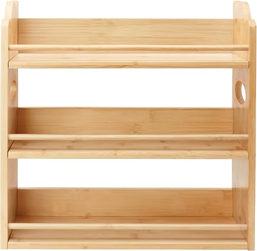 Miniatura 7 de Estante de especias de bambú de 3 niveles, organizador de especias, estante para condimentos, estante de especias para encimera de cocina o montaje