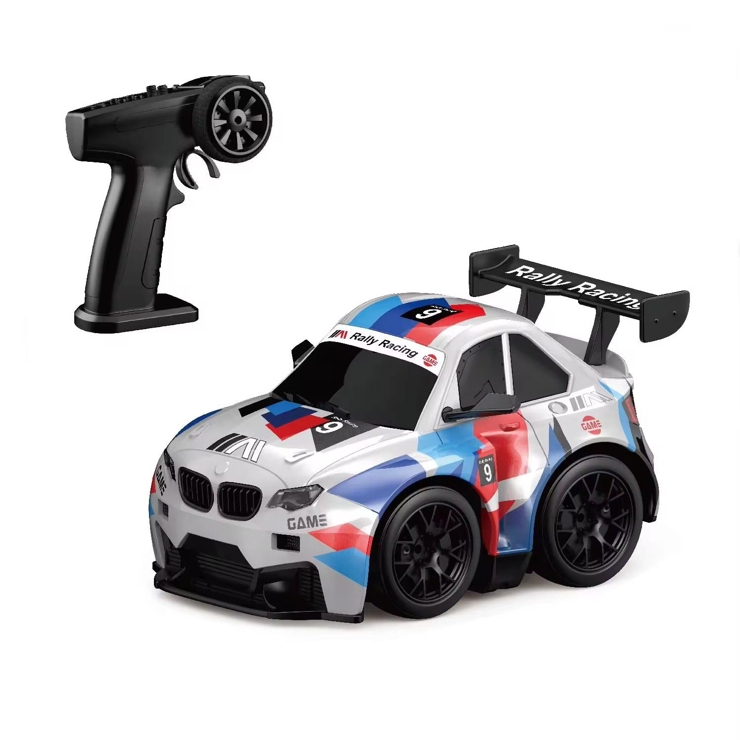 TIUDTOY High-Speed RC Drift Car with Spark Effect | Short Axis 2.4GHz Remote Control Racing Toy with LED Lights & Replaceable Drift Tyres for Kids & Adults