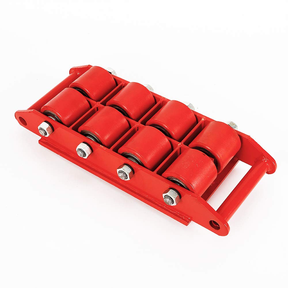 12t Mechanischer Gabelhubwagen, 26.400 Lb. Handling Skid Mit 360 Grad Schwenkbarem Deckel, Riemenscheiben-Trommelwagen Mit 8 Rollen, Rot