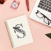 Vista 144 de Bnwepo Initial Leopard Letter T Notebook Journal, Preppy Bow Monogrammed Monogram Gifts for Women, Monogram Notebook Journal, Personalized Notebook