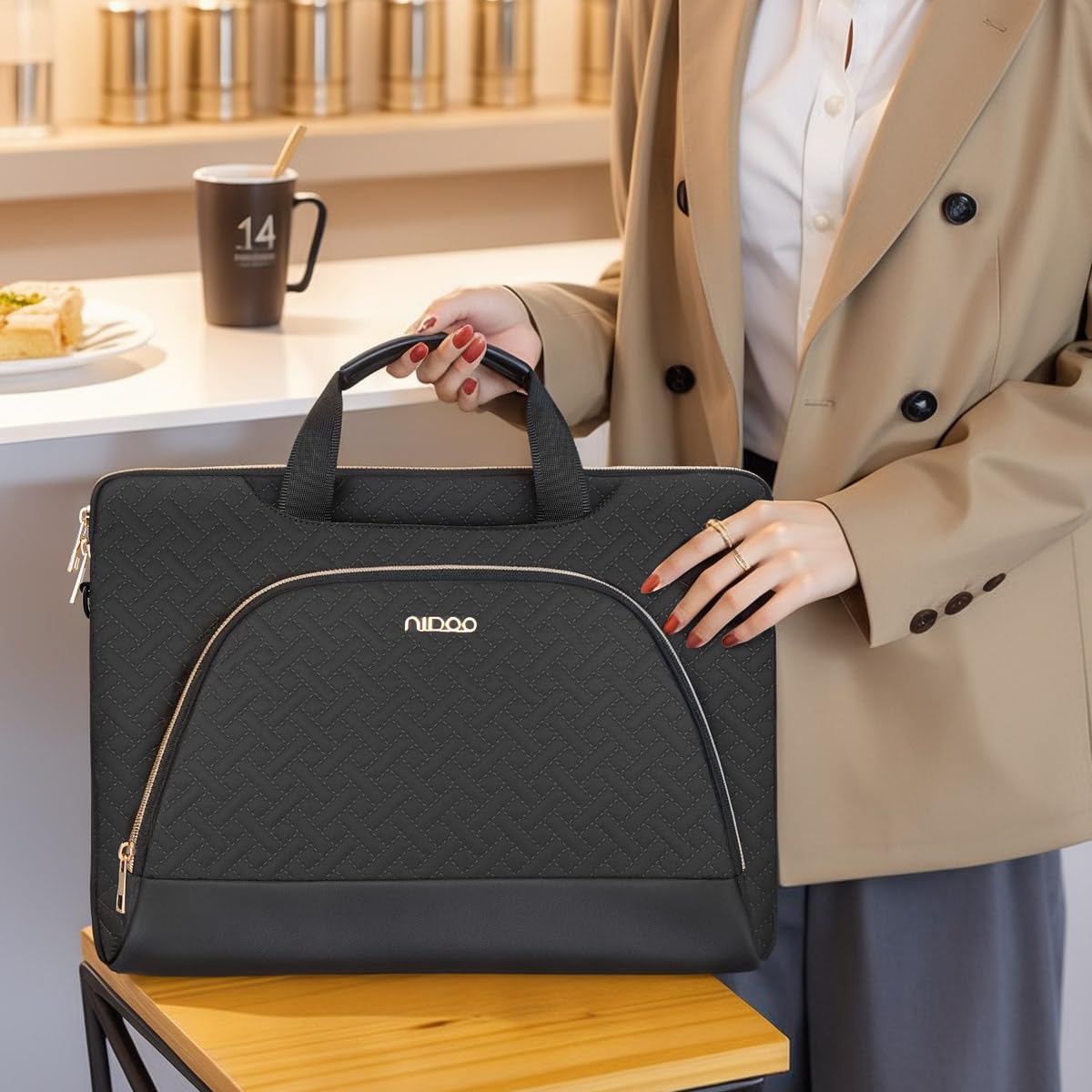 NIDOO 17,3 Pouces Sac à Bandoulière Sacoche Ordinateur Portable Sac à Main Mallette pour 17.3" ThinkPad P17 / IdeaPad 3 / Legion 5 5i / ENVY Laptop 17 / ZBook Fury 17.3 G8/ ZenBook Pro 17/ ProBook 470