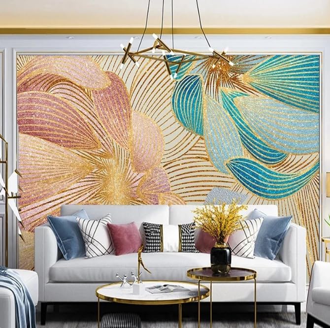 Papier peint fleurs 3D salon et chambre parentale 350x256 cm