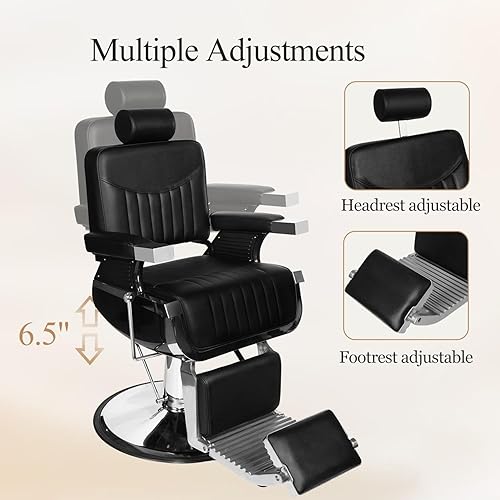 Miniatura 5 de Sillas de peluquería para peluquería, silla de salón profesional para estilista, silla reclinable multiusos resistente para peluquería, estilista,