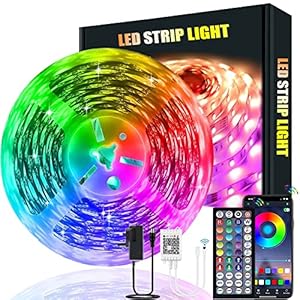 LATKRUU LED Strip Lights with Remote, 20M LED Lights Bluetooth RGB Lights LED Tape Lights with 44-Keys Remote Music Sync…