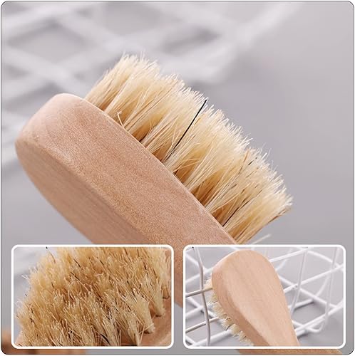 Miniatura 5 de Cepillo exfoliante manual de 5 piezas, cepillo de limpieza facial manual para el cuidado de la piel, cepillo exfoliante facial de madera,