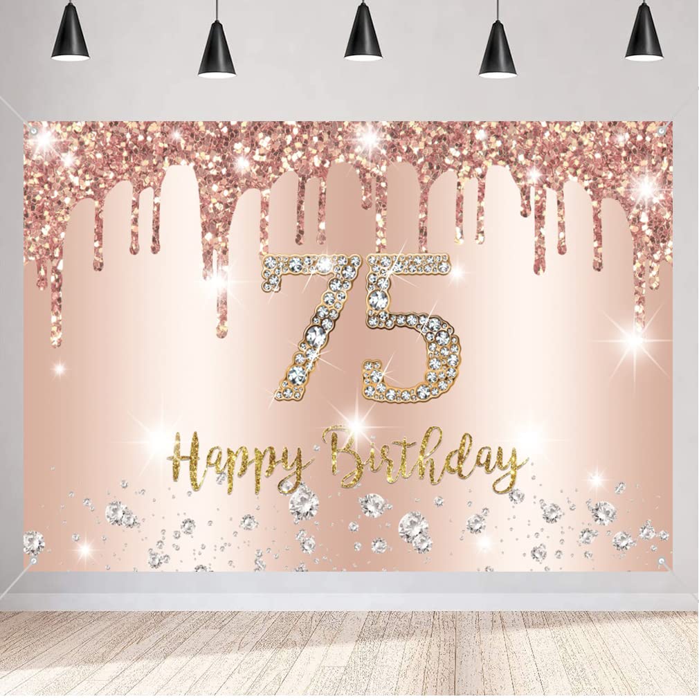 Rose Gold Ninety & Fabulous Happy 90th Birthday Banner Garland Foil Balloon 90 For Womens 90th Birthday Decorations Hanging 90 And Fabulous Cheers To 90 Years Old Birthday Party Supplies Backdrop
