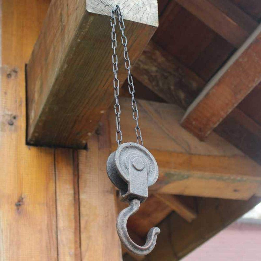 Poulie rétro en fonte pour suspendre vos fleurs sur le mur du jardin et balcon