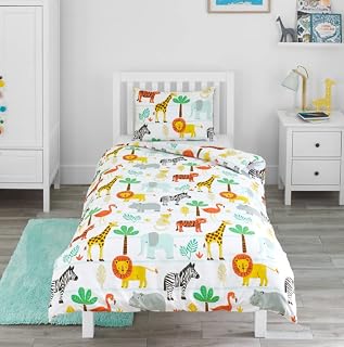 Bloomsbury Mill - Safari Adventure - Jungle Animals - Kids Bedding Set - Junior/Toddler/Cot Bed Duvet Cover and Pillowcase - Mother and Baby Awards Best Bedding 2021