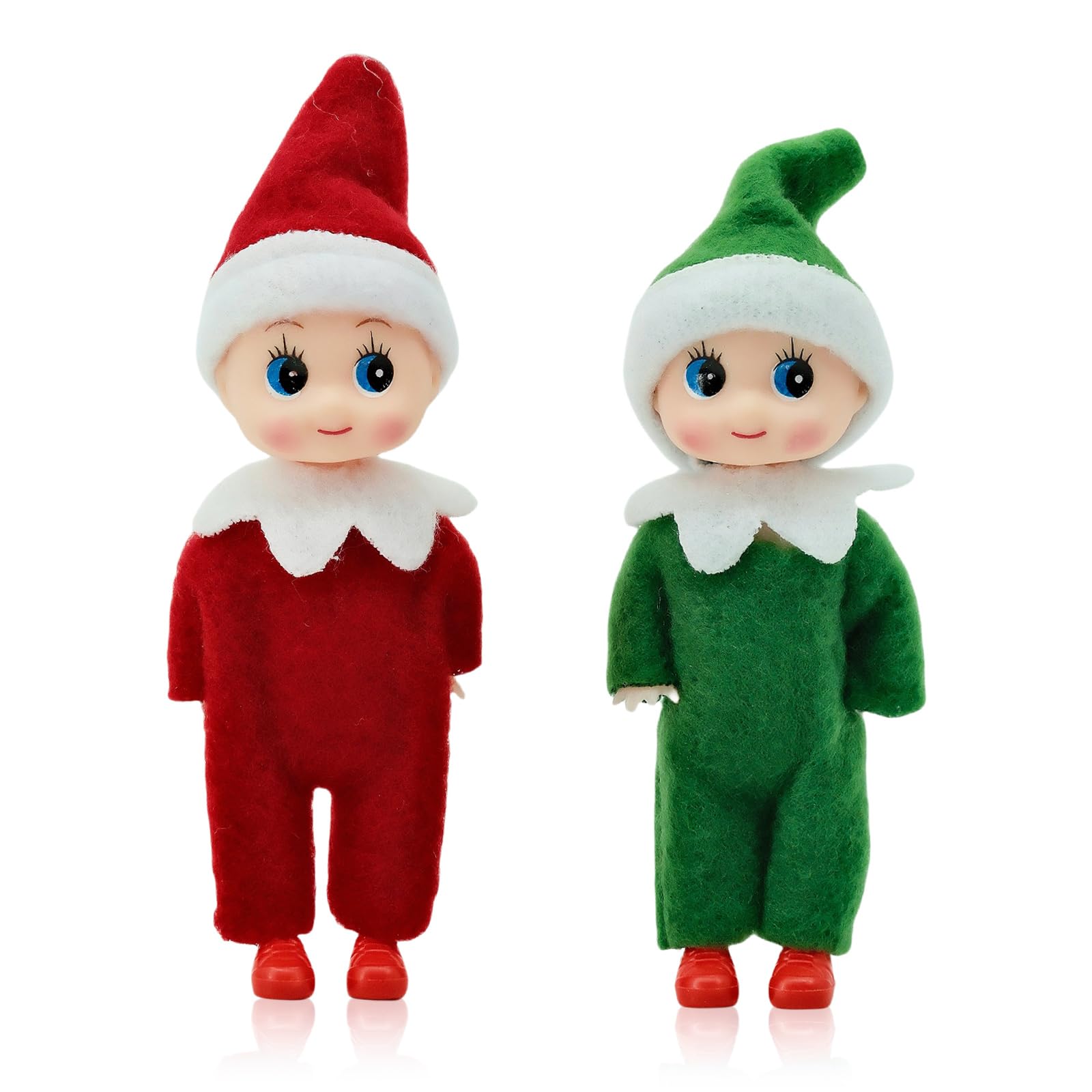 2pcs Christmas Elf Baby Twins Little Christmas Elves Christmas Tradition Mini Elf Baby Doll Christmas Accessory Tiny Elf Dolls for Boys&Girls Xmas Gift Advent Calendar Stocking Stuffers