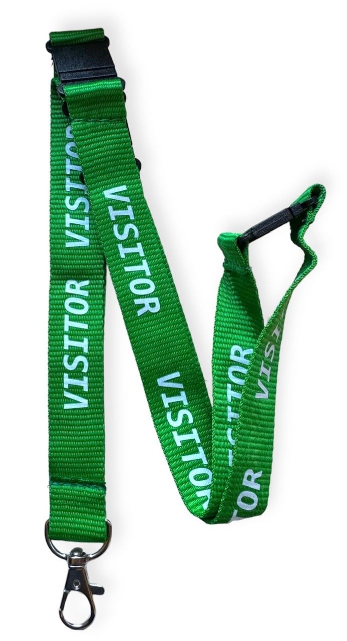 PAC Supplies Global 20mm Visitor Lanyard WIth 3 Point (Triple) Safety Breakaway (5, Green) — image 1