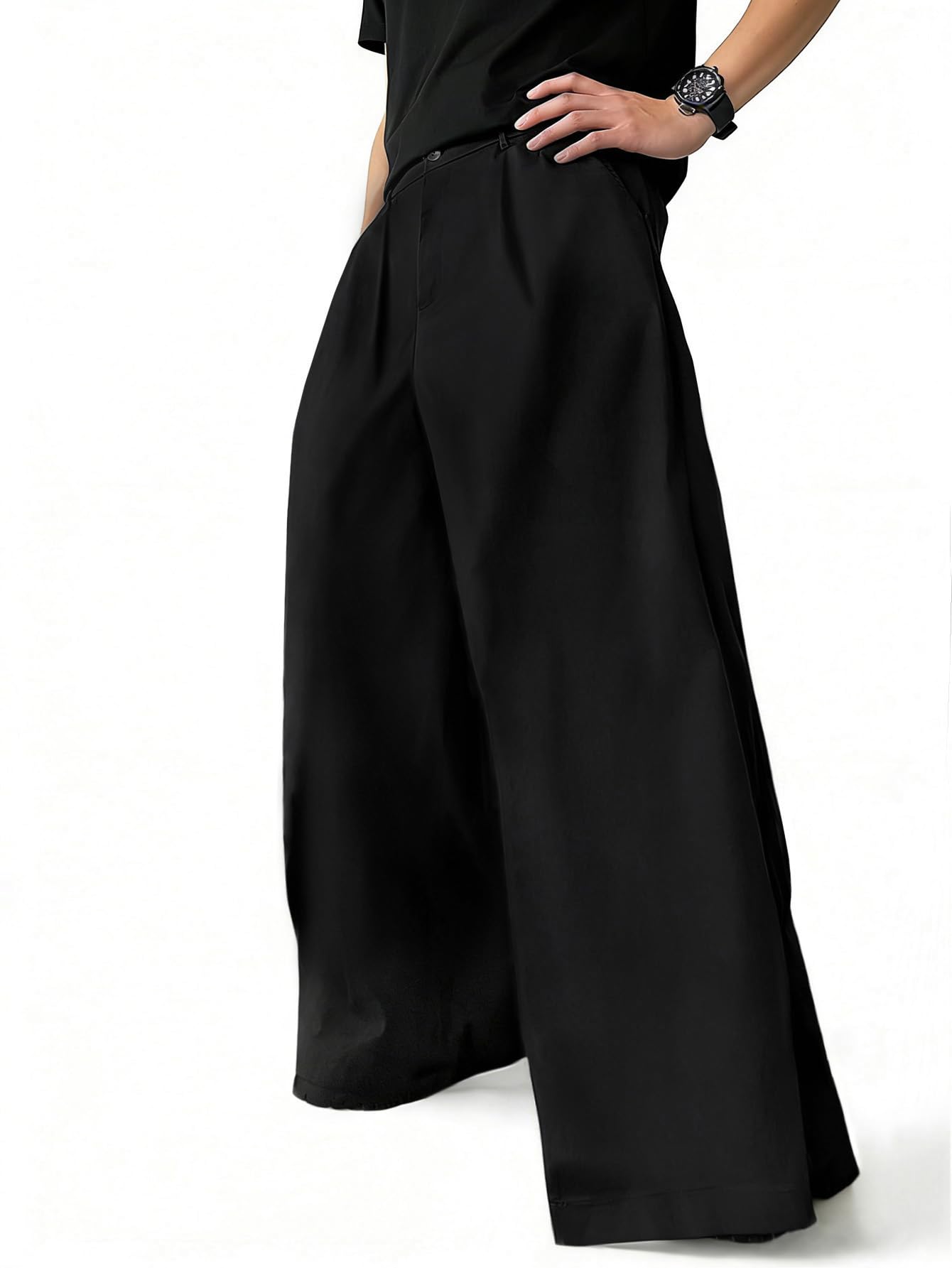 CLOAKA Pantaloni da uomo, alla moda, da lavoro, da uomo, moderni, chino, a gamba larga, per il tempo libero, con tasche