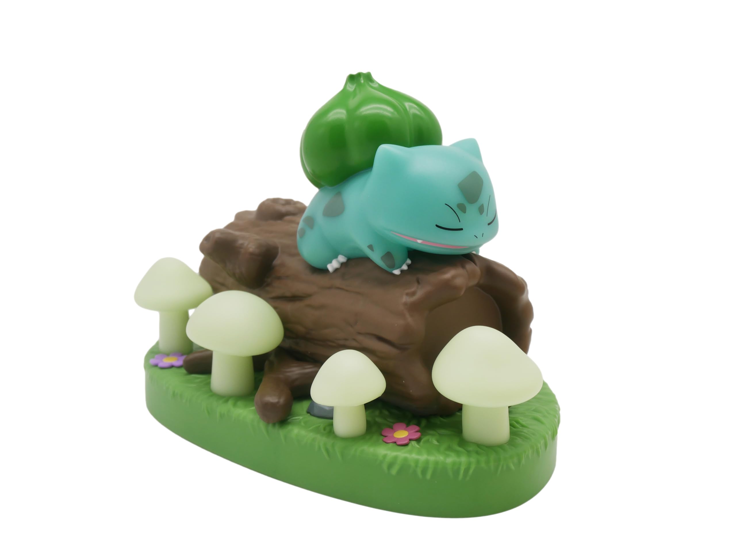TEKNOFUN - Licence Officiel Pokemon - POKEMON scène lumineuse Bulbizarre Figurine Lumineuse - USB-C - 811417, Vert -Marron-blanc-