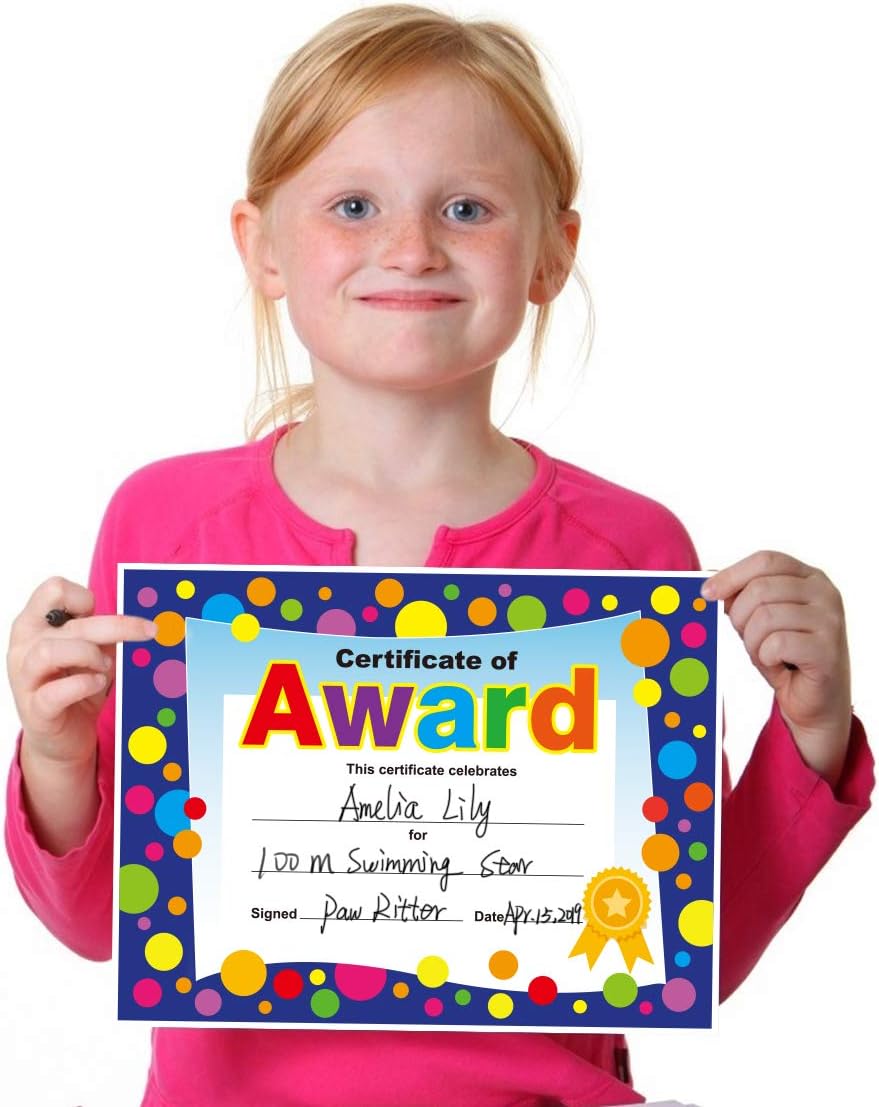 Yoklili 50-Pack Certificate of Award for Teachers Students Back to School Classroom Supplies, Printable, 8.5 x 11 Inches : Office Products