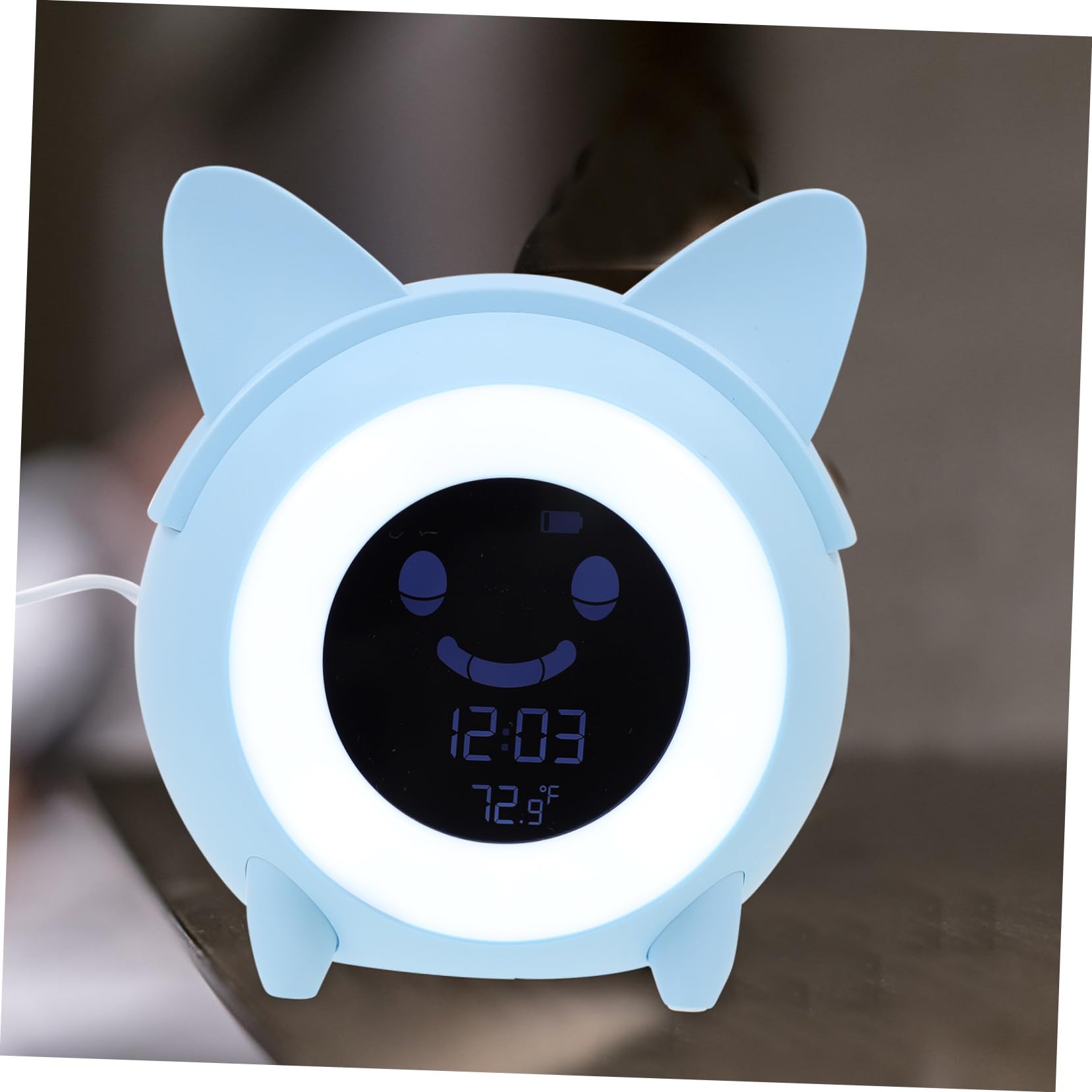Cabilock Kinderwecker Digital mit Nachtlicht, Kunststoff, Blau, 1 Satz
