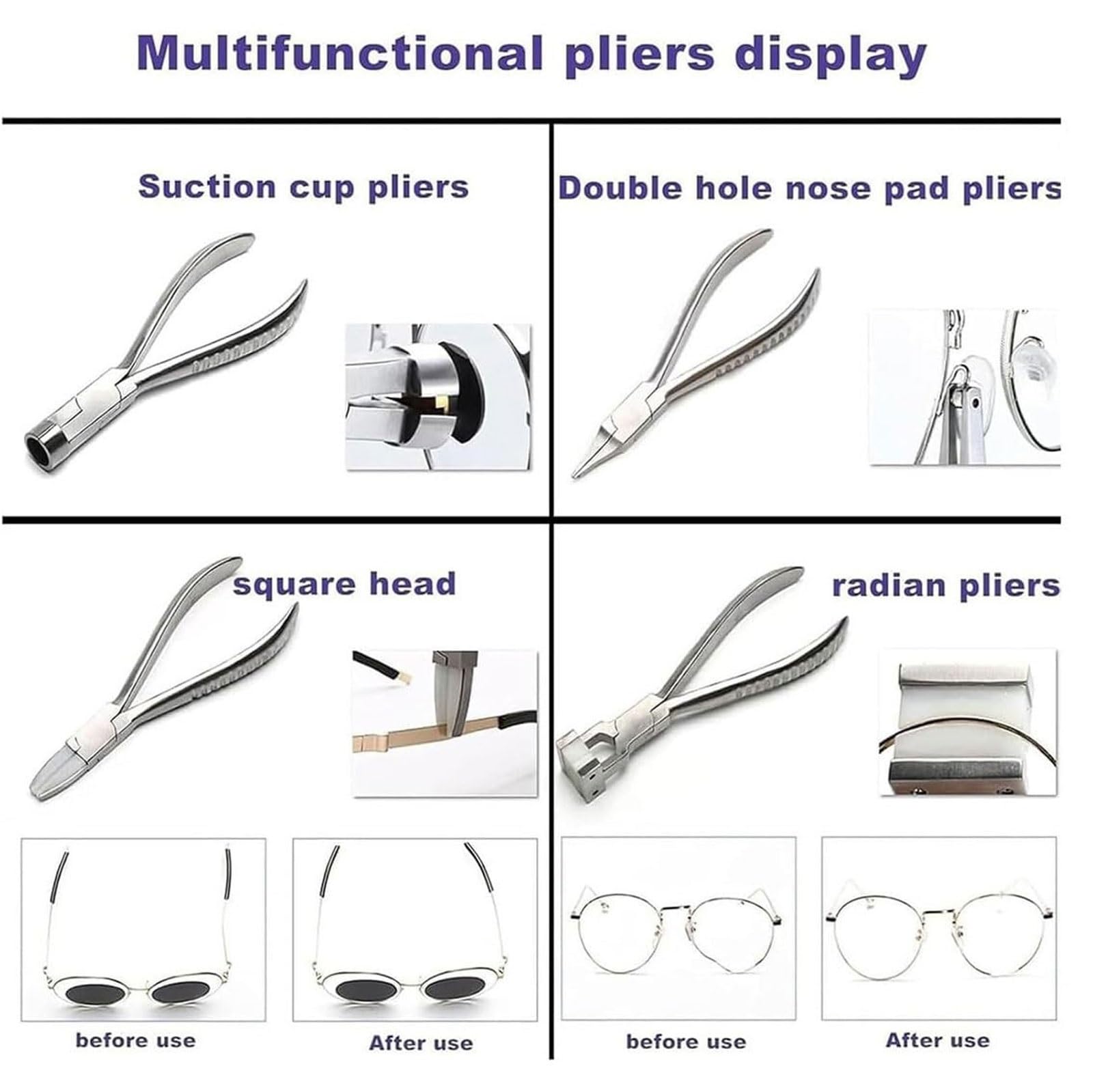 18-teiliges Brillenreparaturset aus Edelstahl for optische Brillen mit