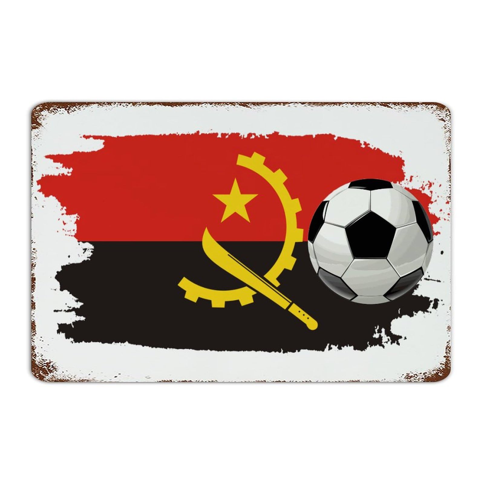 Panneaux en métal à suspendre football Angola décoration pour ville et garage