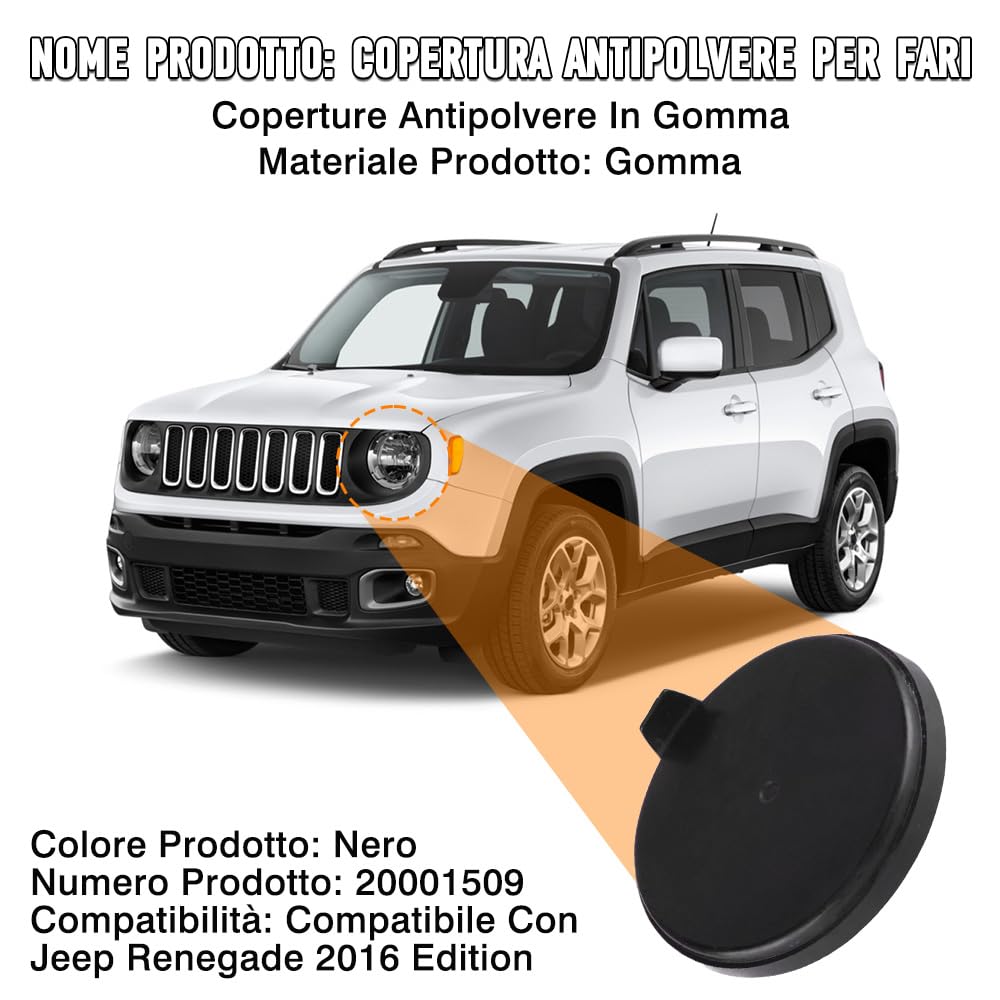 Copertura antipolvere faro compatibile con Jeep Renegade 2016