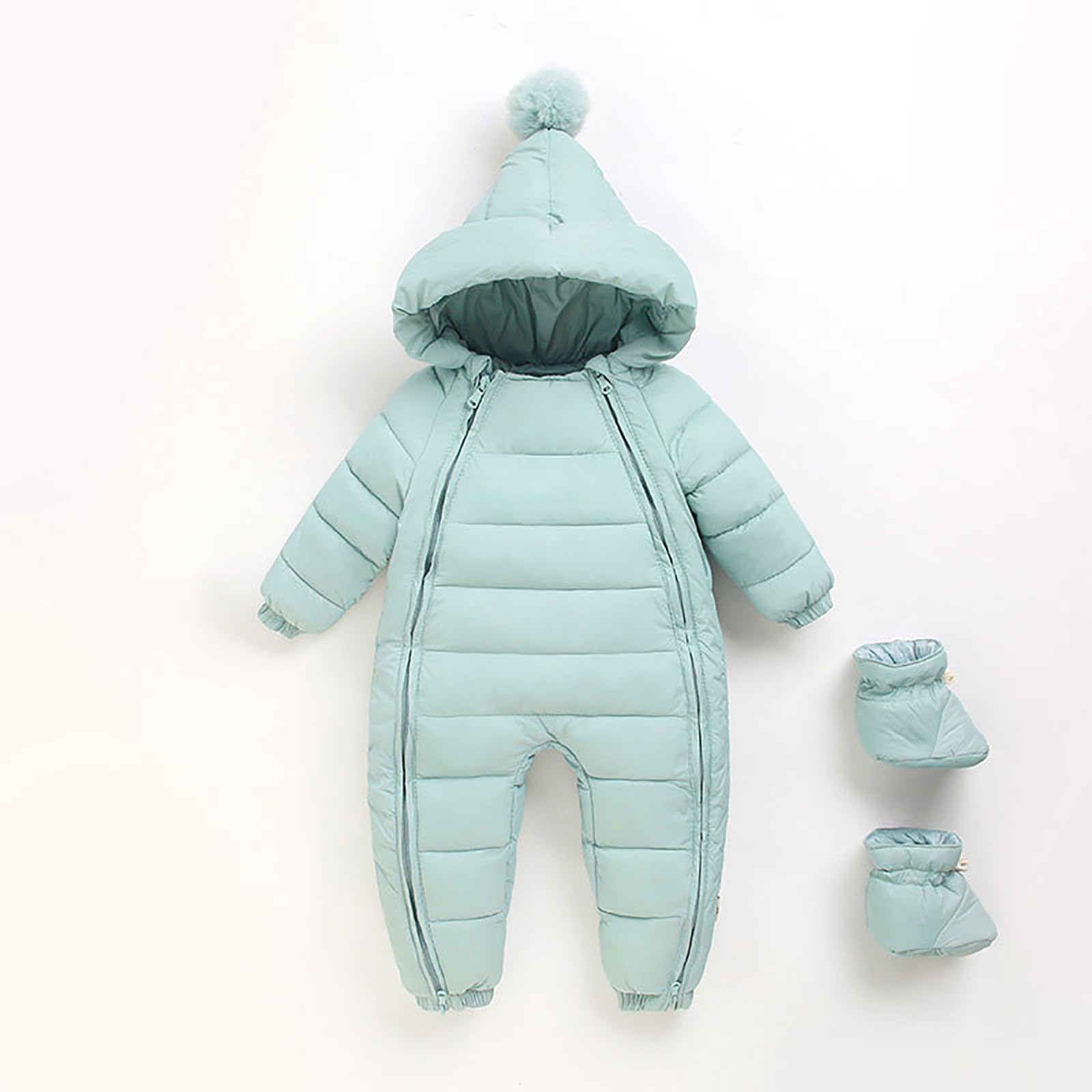 Neonato Pagliaccetto Tutina da Neonato Tuta Pagliaccetto con Cappuccio Tutine Manica Lunga Cerniera Tutine Jumpsuit con Stampa Cartoon Cartone Animato Tutina per Bambini Ragazzi Ragazze 0-12 Mesi