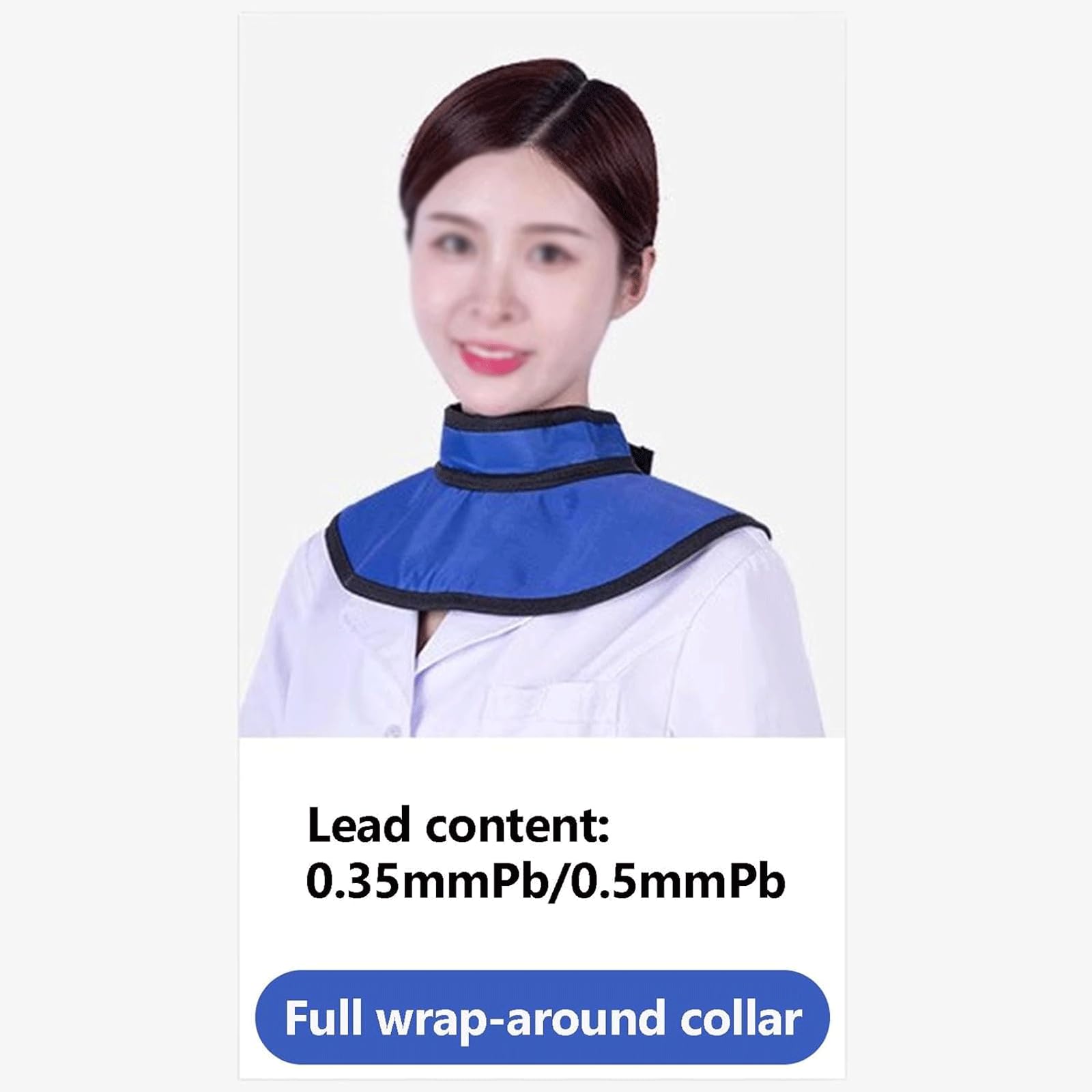 esmen Chaleco de Plomo Collar Equivalente a Plomo de 0,35/0,5 mmPb, diseño Autoadhesivo, Collar Envolvente de protección contra Rayos X, Collar Protector para Laboratorios hospitalarios