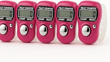 Mini Hand Tally Counter Finger Ring Digital Electronic Head Count, Jap Counter Machine for Mantra Jap and Cricket Umpire and Various Counting Purpose Small (Color May Vary) (Pack of 5 PIS)