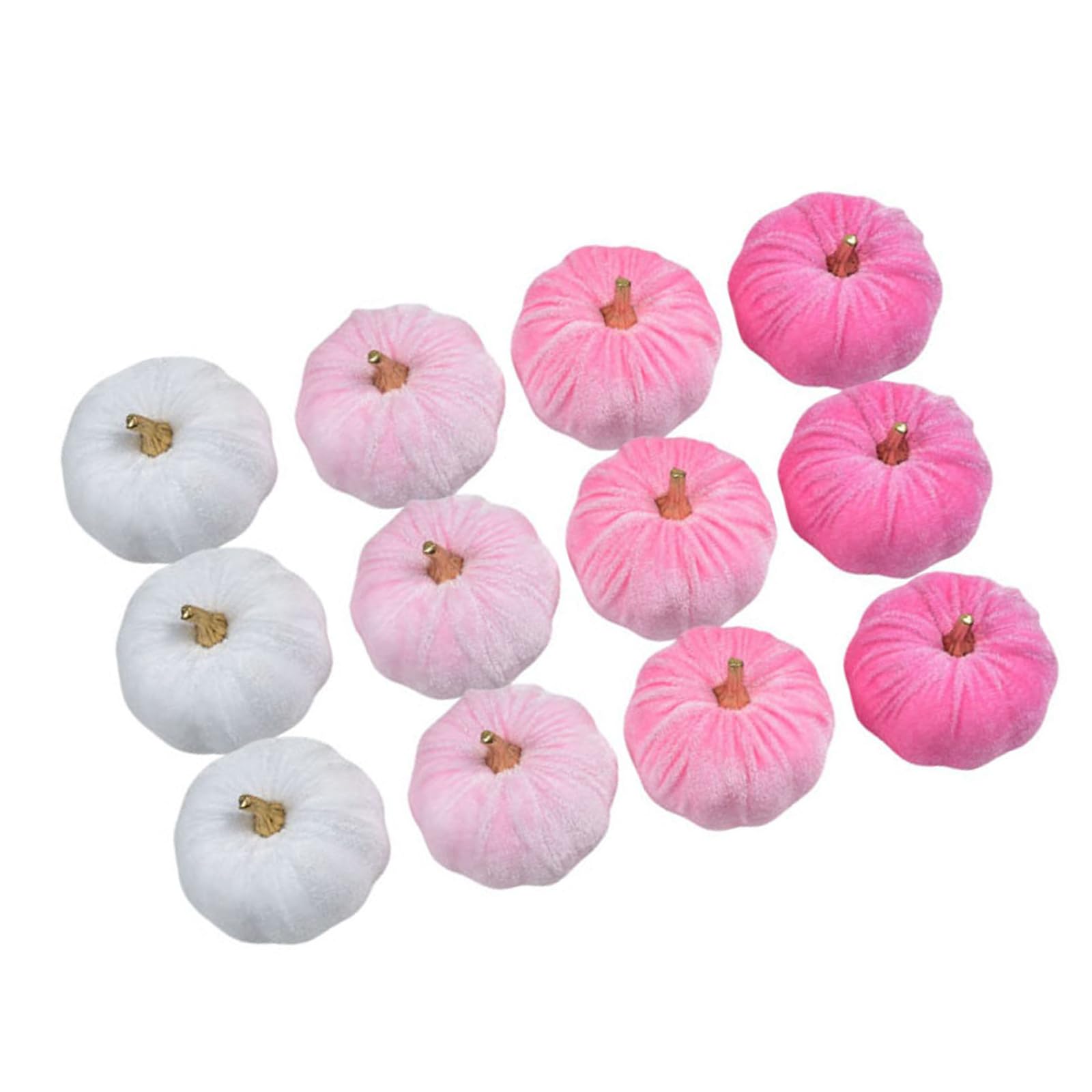 carotoe 12pcs Velvets Pumpkin Ornament Fall Harvest Decoration Easy to Arrange Colorfasts Design Artificial Vegetables Velvets Pumpkin Set
