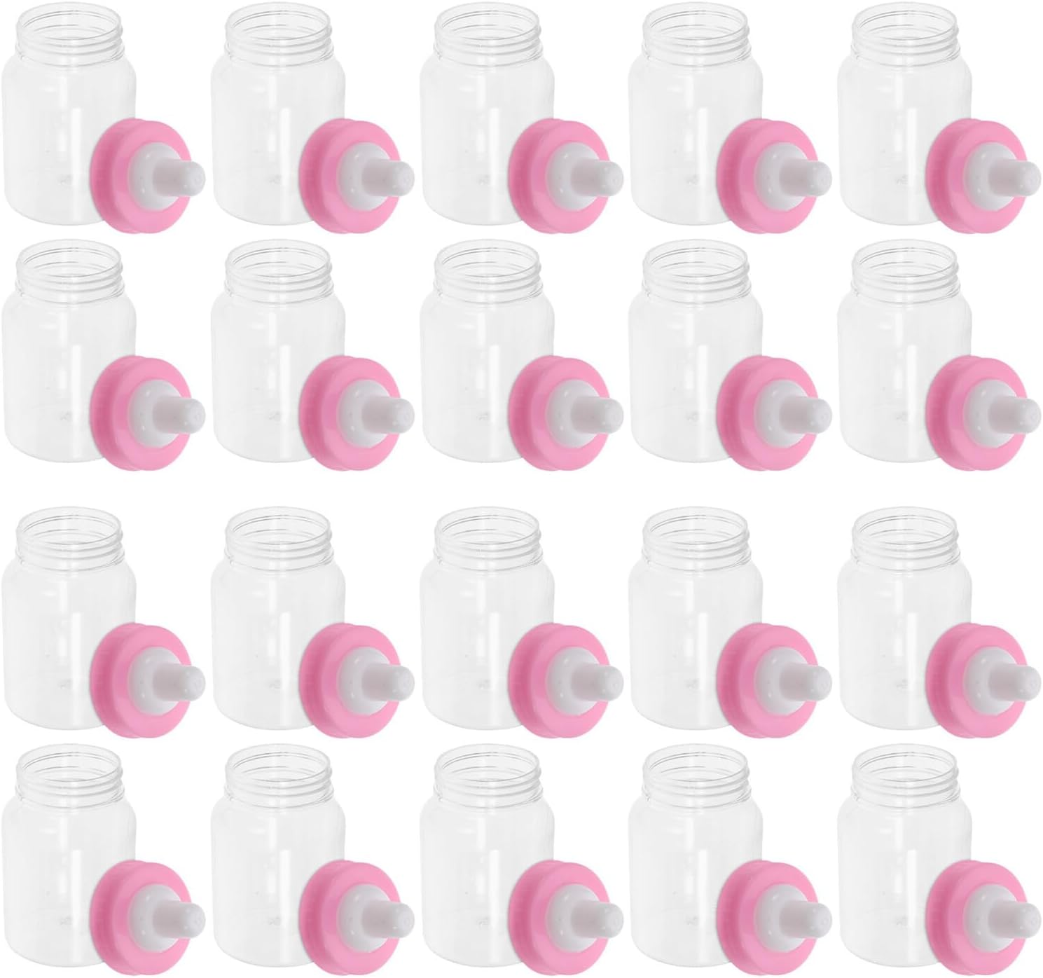 BESPORTBLE Bottle Shaped Candy Boxes for Party Favors, 48pcs Pink Plastic Candy Containers for Shower and Birthday Decorations